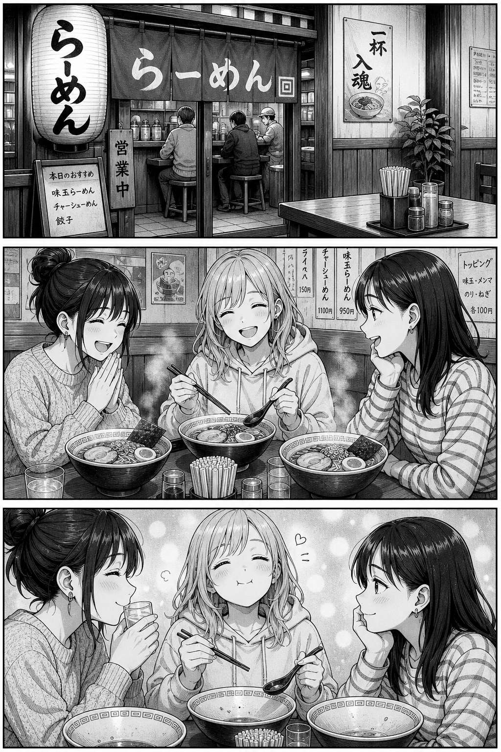 AI-generated slice-of-life manga page